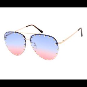 NWT! Studded Aviator Sunglasses in ombré